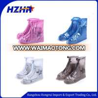 Rainy day walking Biking Shoe Covers Reusable Waterproof Rain Snow Boots Slip-resistant Zippered PVC Thicken Sole Shoes Cover